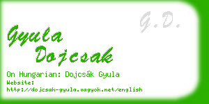 gyula dojcsak business card